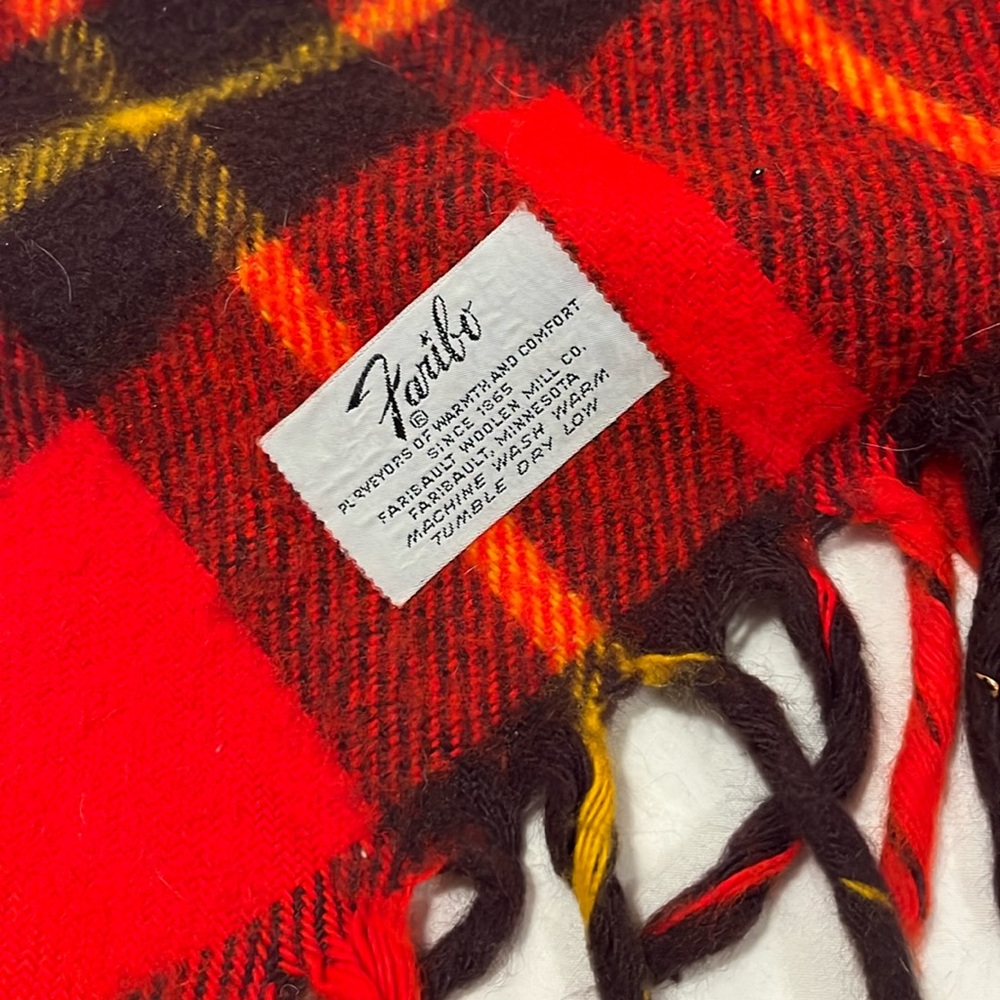Faribo wool blanket, Faribault Woolen Mill, red wool blanket, plaid wool blanket
